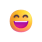 Emoji met glimlach en gesloten ogen